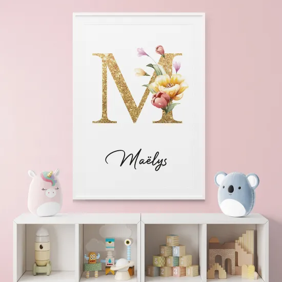 Personalized Monogram Poster - Letter M