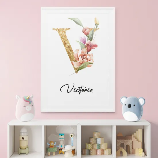 Personalized Monogram Poster - Letter V