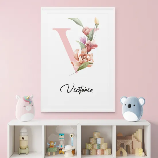 Personalized Monogram Poster - Letter V