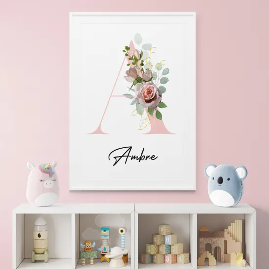 Poster mit Monogramm - Buchstabe A