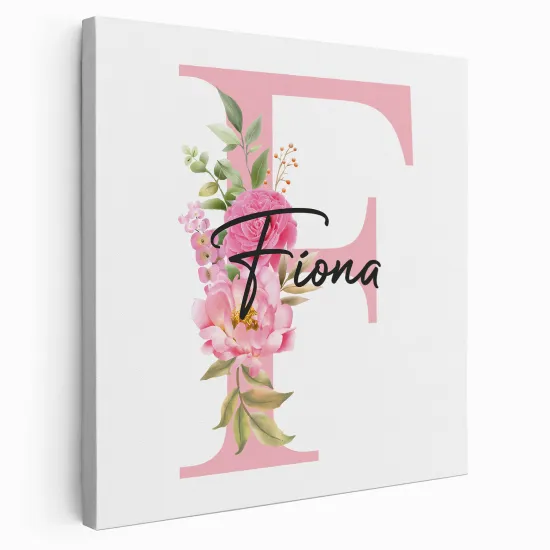 Tableau Toile Monogramme Carré - Lettre F