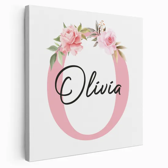Tableau Toile Monogramme Carré - Lettre O