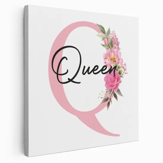 Personalized Monogram canvas print - Letter Q