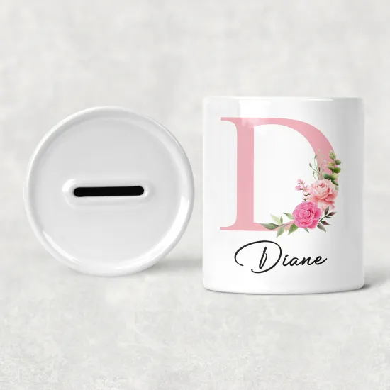 Personalized Monogram Kids / Children's Piggy Bank - D