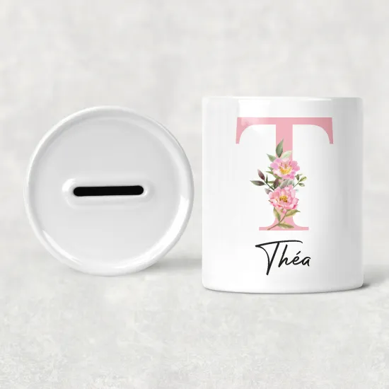 Personalized Monogram Kids / Children's Piggy Bank - T