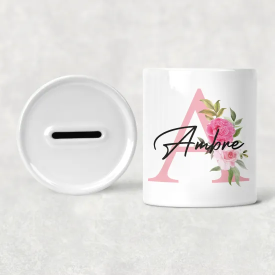 Personalized Monogram Kids / Children's Piggy Bank - A