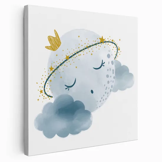 Canvas Print for Kids - Moon Clouds