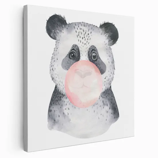 Tableau toile Enfants Carré - Panda bulle