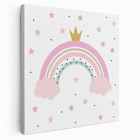 Tableau toile Enfants Carré - Arc-en-ciel