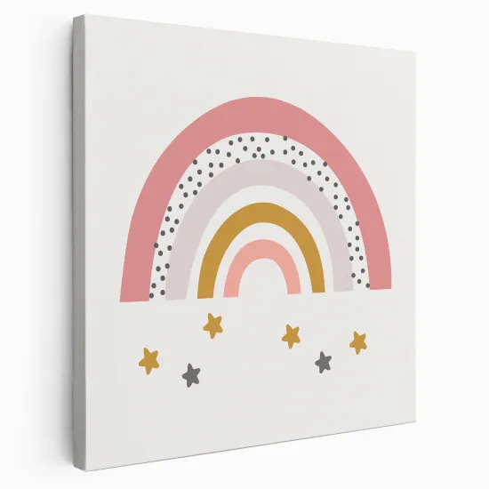 Tableau toile Enfants Carré - Arc-en-ciel