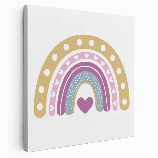 Tableau toile Enfants Carré - Arc-en-ciel