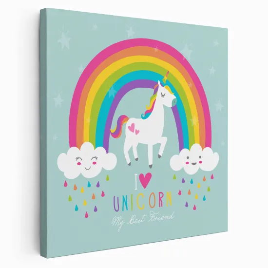 Canvas Print for Kids - Rainbow Unicorn