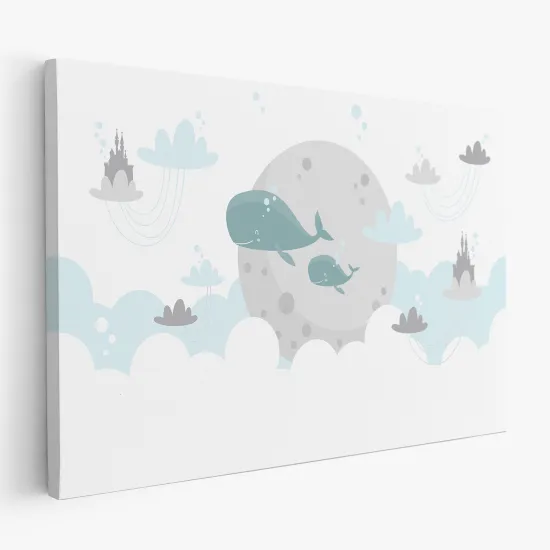 Tableau toile Enfants - Baleine 