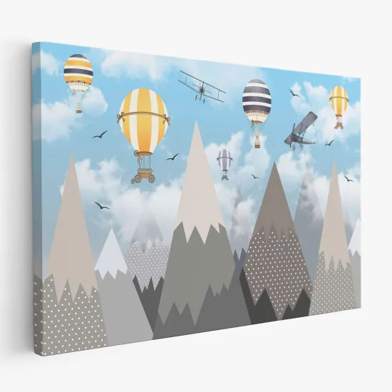 Tableau toile Enfants - Montagnes Montgolfières