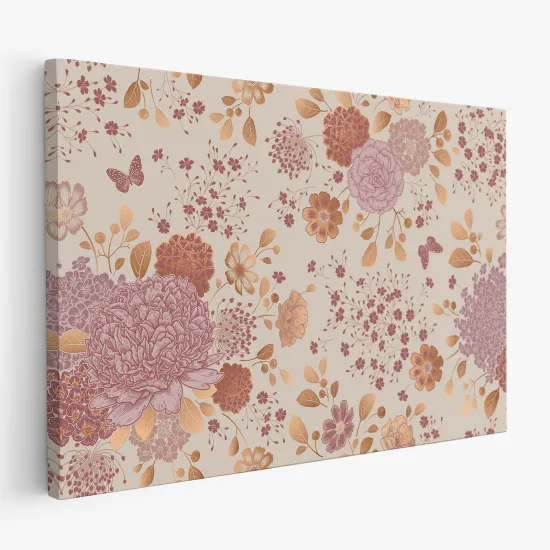 Canvas Print - Flowers Butterflies