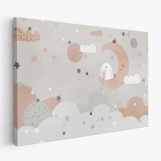 Tableau toile Enfants - Lune étoiles