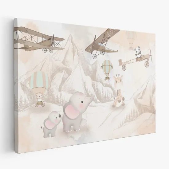 Canvas Print for Kids - Airplanes Animals