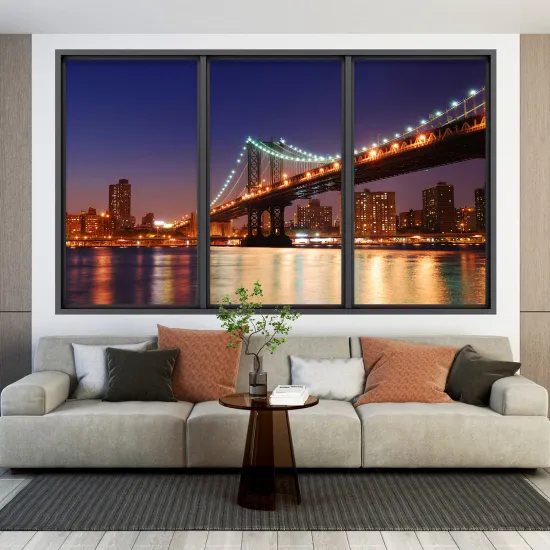 Optical Illusions Window Wall Sticker - New York