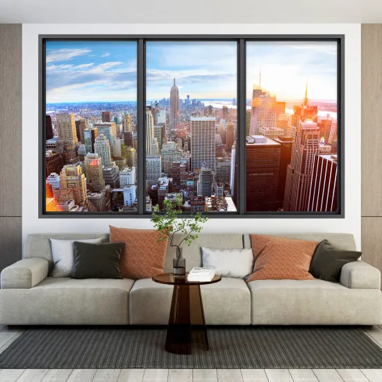 Optical Illusions Window Wall Sticker - New York
