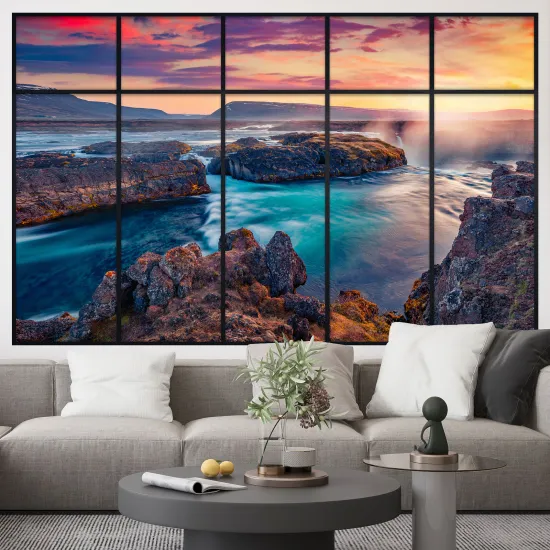 Stickers Trompe l'œil fenêtre verrière - Vue Mer