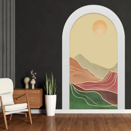 Adesivo Murale - Illusione ottica - Arco - Paesaggio Boho