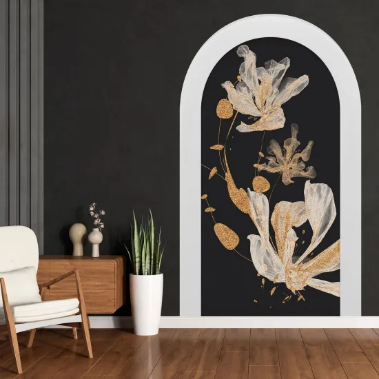 Stickers Trompe l'œil Arche - Voute - Fleurs