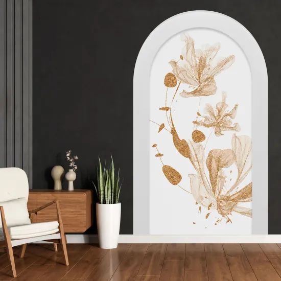 Stickers Trompe l'œil Arche - Voute - Fleurs