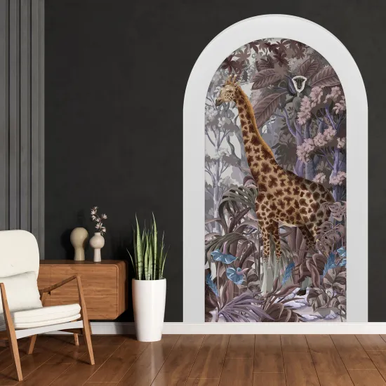 Stickers Trompe l'œil Arche - Voute - Girafe