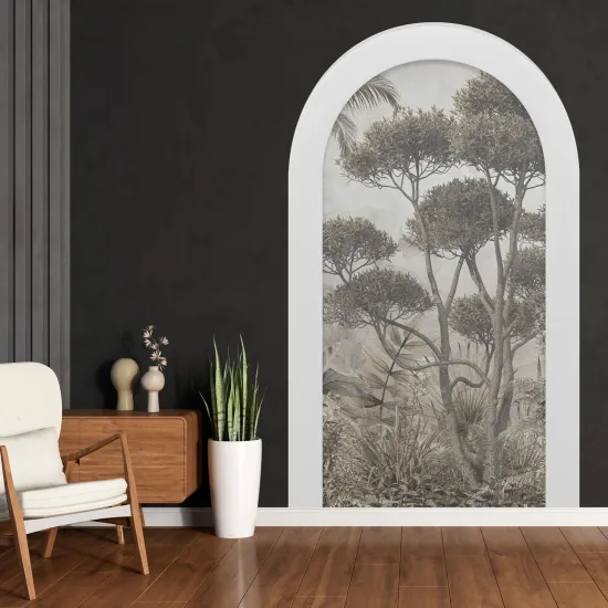 Adesivo Murale - Illusione ottica - Arco - Foresta Tropicale
