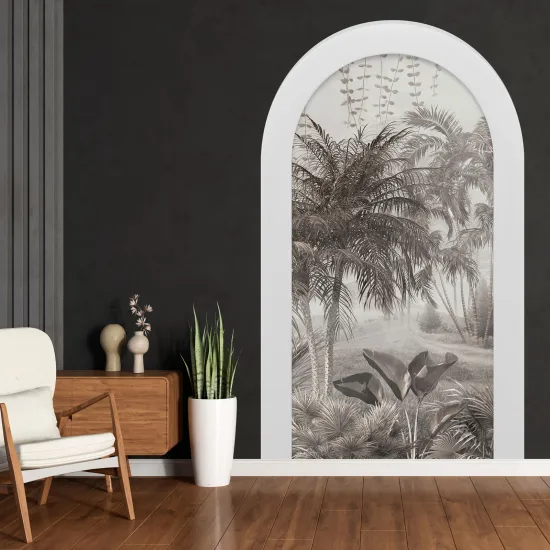 Adesivo Murale - Illusione ottica - Arco - Foresta Tropicale