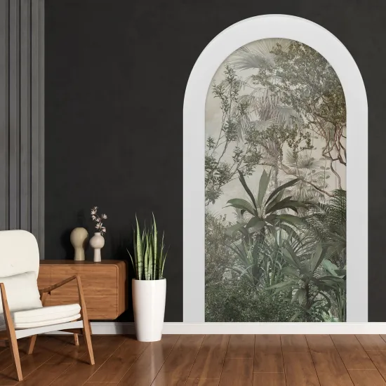 Adesivo Murale - Illusione ottica - Arco - Foresta Tropicale