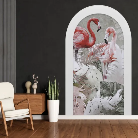 Vinilo Adhesivo Decorativo trampantojo 3D - Flamencos Rosados