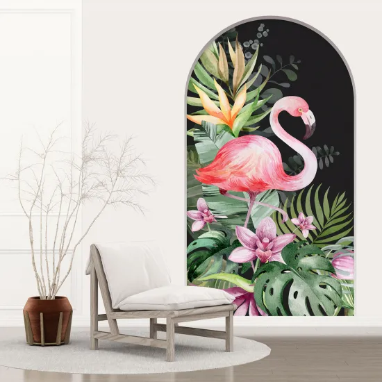 Optical Illusions Arch Wall Sticker - Pink flamingo