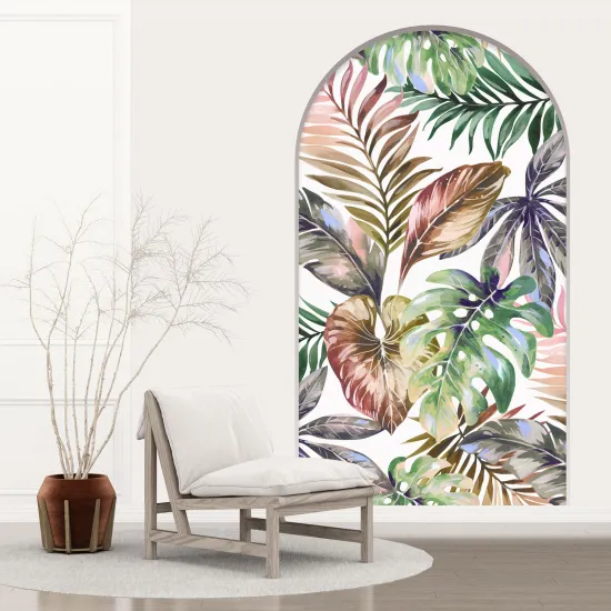 Stickers Trompe l'œil Arche - Voute - Motif Tropical