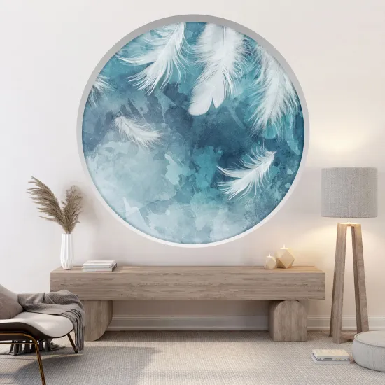 Stickers Trompe l'œil Arche ronde - Plumes