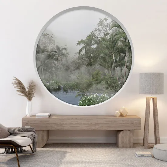 Stickers Trompe l'œil Arche ronde - Forêt Tropicale