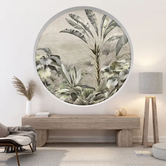 Stickers Trompe l'œil Arche ronde - Forêt tropical