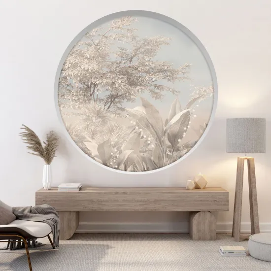 Stickers Trompe l'œil Arche ronde - Plantes Sauvages