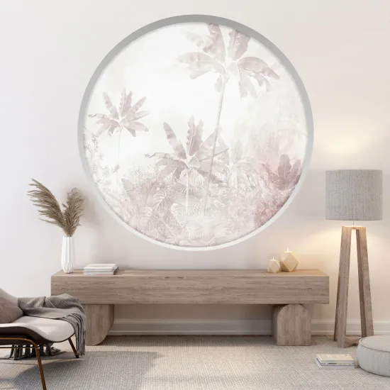 Stickers Trompe l'œil Arche ronde - Forêt tropicale