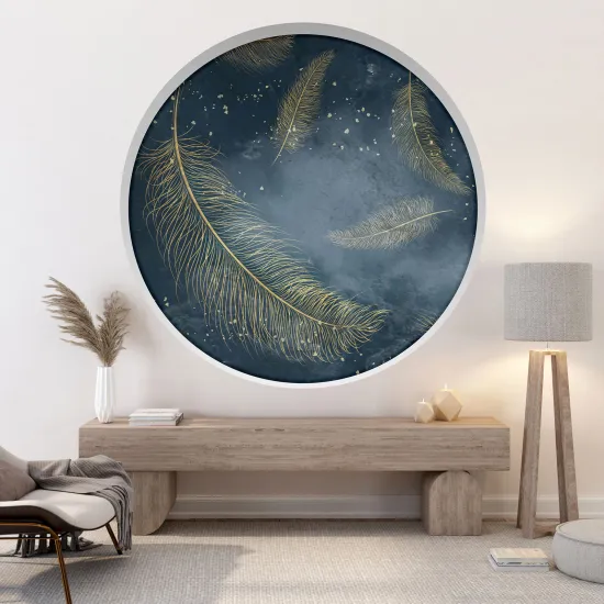 Stickers Trompe l'œil Arche ronde - Plumes