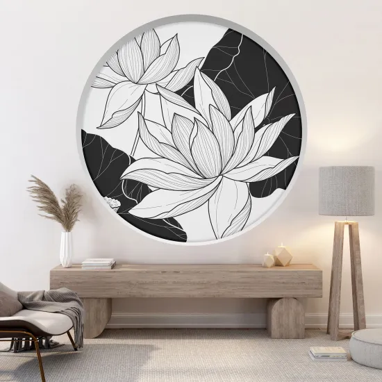 Stickers Trompe l'œil Arche ronde - Fleurs