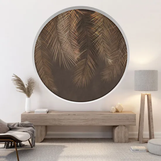 Stickers Trompe l'œil Arche ronde - Feuilles