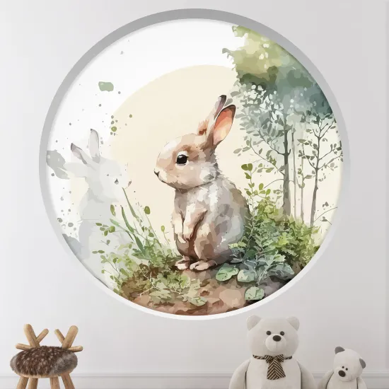 Optical Illusions Round Arch Wall Sticker for Kids- Rabbit