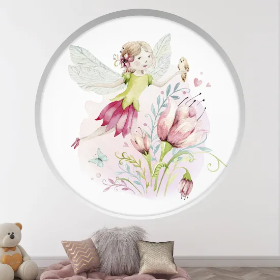 Optical Illusions Round Arch Wall Sticker for Kids- Fairy
