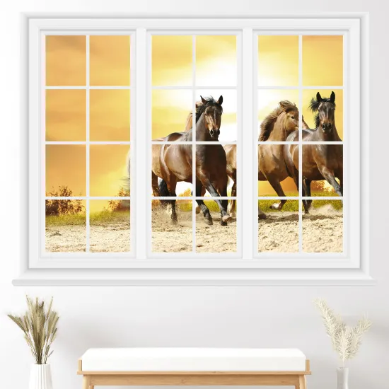 Vinilo Adhesivo Decorativo trampantojo 3D - Caballos