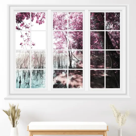 Vinilo Adhesivo Decorativo trampantojo 3D - Lago y árbol