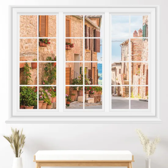 Vinilo Adhesivo Decorativo trampantojo 3D - Callejón del pueblo