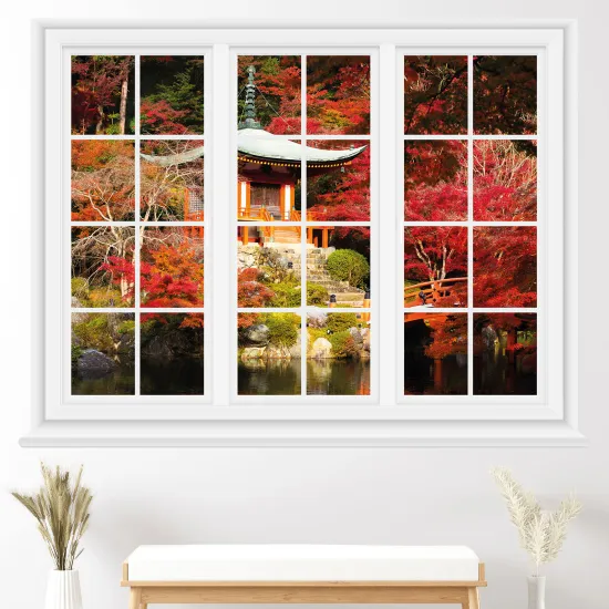 Vinilo Adhesivo Decorativo trampantojo 3D - Templo japonés
