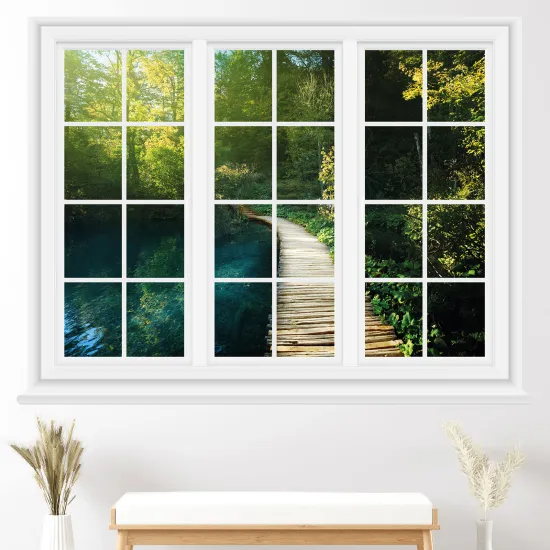 Vinilo Adhesivo Decorativo trampantojo 3D - Camino bosque