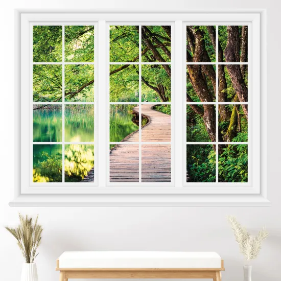 Vinilo Adhesivo Decorativo trampantojo 3D - Camino bosque
